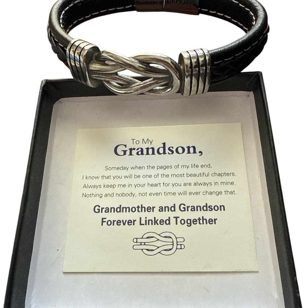 Love Knot Leather Grandson Bracelet